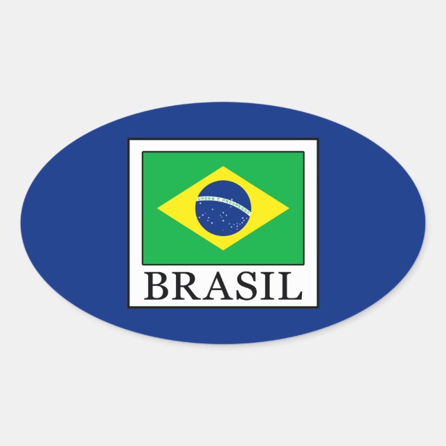 Brasil Oval Sticker (Front)