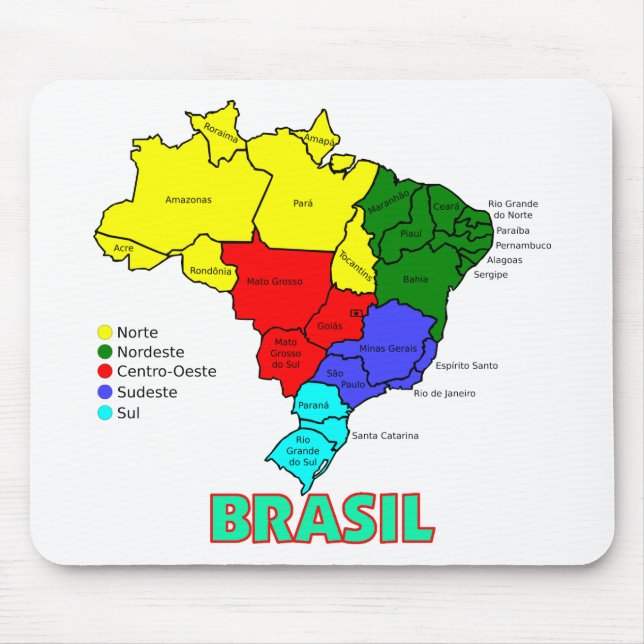 Brasil. Regions in Color Mouse Pad (Front)
