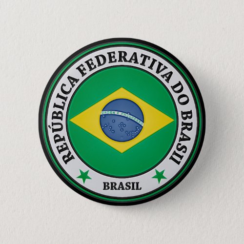 Brasil Round Emblem Button