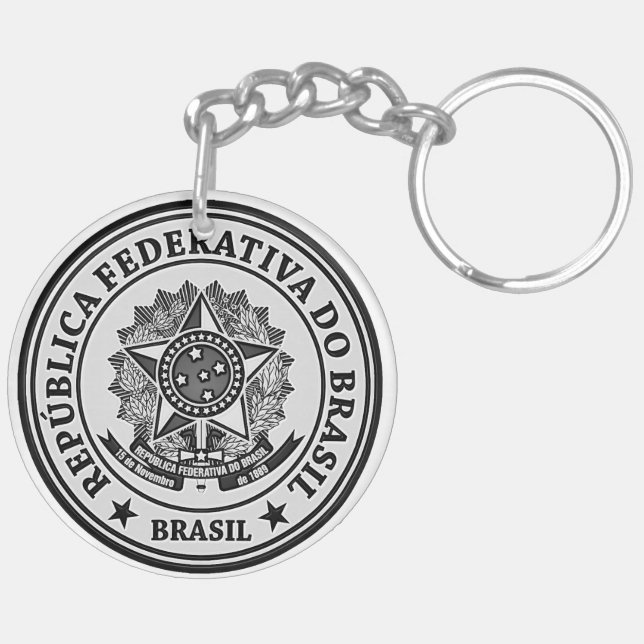 Brasil Round Emblem Keychain (Back Right)