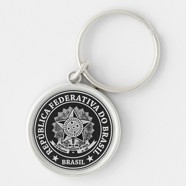 Brasil Round Emblem Keychain (Front)