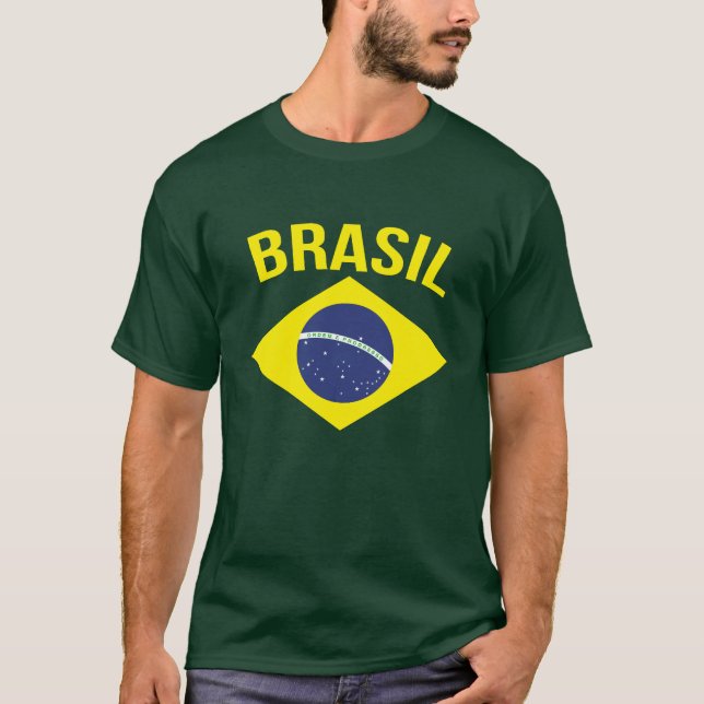 Brasil simple Brazilian flag green t-shirt (Front)