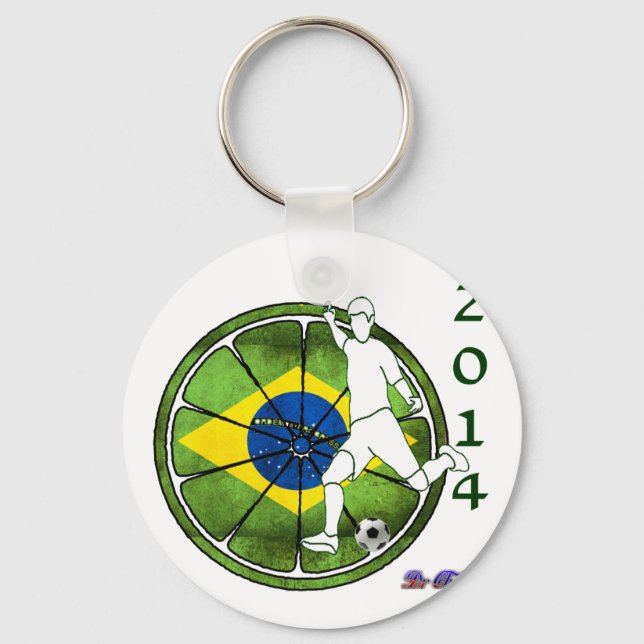 BRASIL SOCCER 2014 GIFTS CUSTOMIZABLE KEYCHAIN (Front)