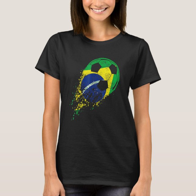 Brasil Soccer Brazil Brasilian Flag Pride Soccer P T-Shirt (Front)