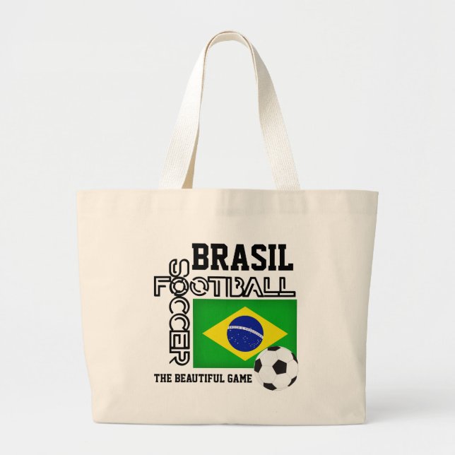 BRASIL Soccer Football Large Tote Bag (Front)