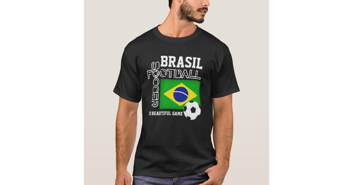 Zazzle Brasil Brazil Football Brazilian Football Women M T-Shirt, Men's, Size: Adult S, Black