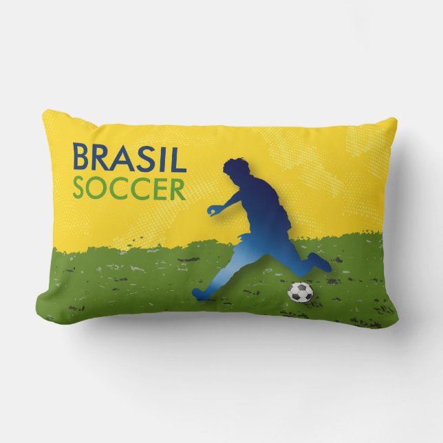 Brasil Soccer Lumbar Pillow (Front)