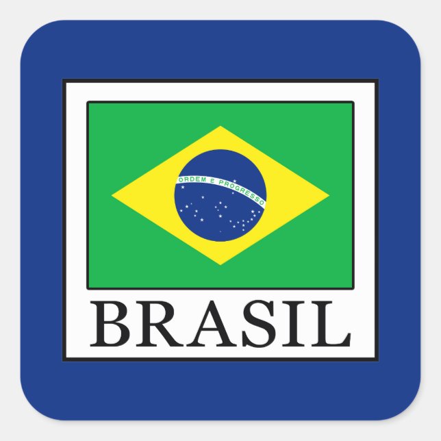 Brasil Square Sticker (Front)