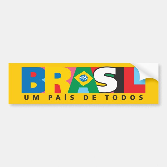 Brasil Um Pais de Todos Bumper Sticker (Front)