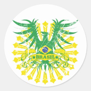 Brasil Winged Sticker by brev87 at Zazzle