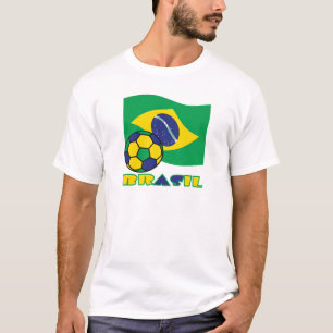 Brasileiro Futebol e Bandeira Brasil in Portuguese T-Shirt