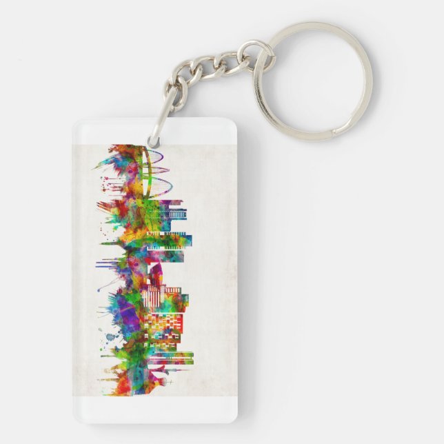 Brasilia Brazil Skyline Keychain (Back)