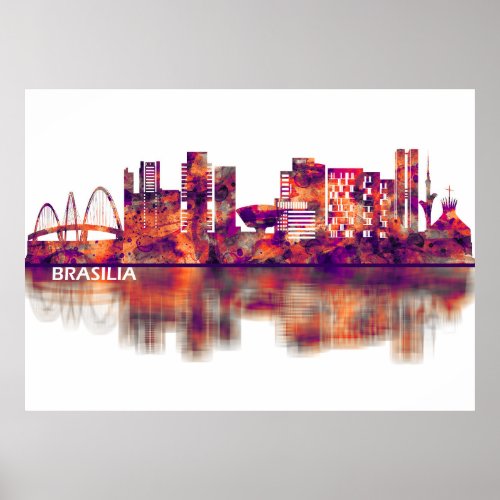 Brasilia Brazil Skyline Poster