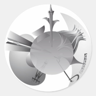 Brasilia city skyline rounded classic round sticker