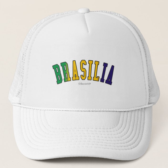 Brasilia in Brazil National Flag Colors Hat