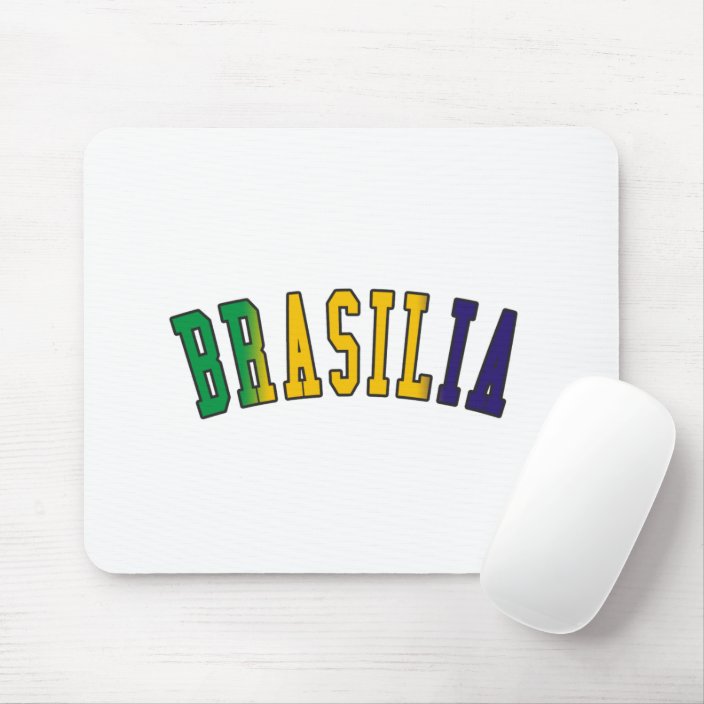 Brasilia in Brazil National Flag Colors Mousepad