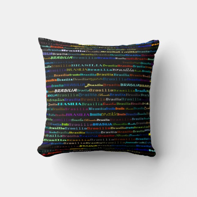 Brasilia Text Design I Throw Pillow (Front)