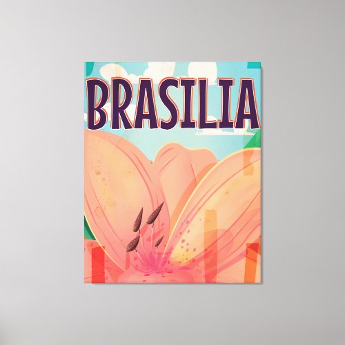 Brasilia Vintage Travel Poster Canvas Print