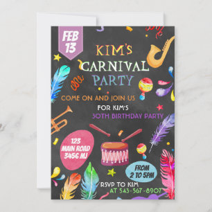 Brasilian Carnival Themed Invite Design