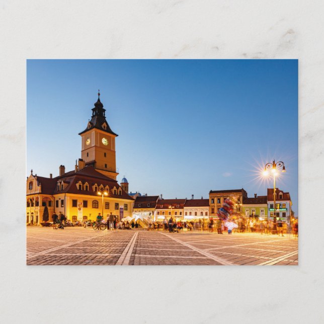Brasov Market Square in Romania Postcard (Front)