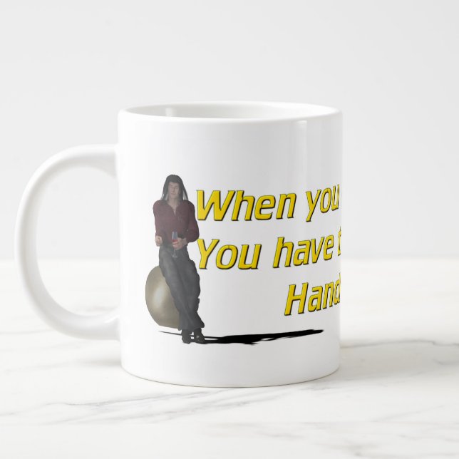 Brass Balls Giant Coffee Mug (Left)