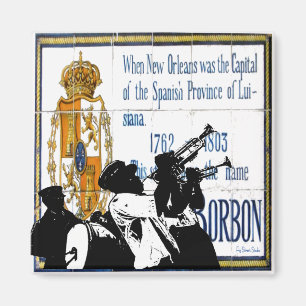 Brass Band Bourbon St. Tiles Magnet