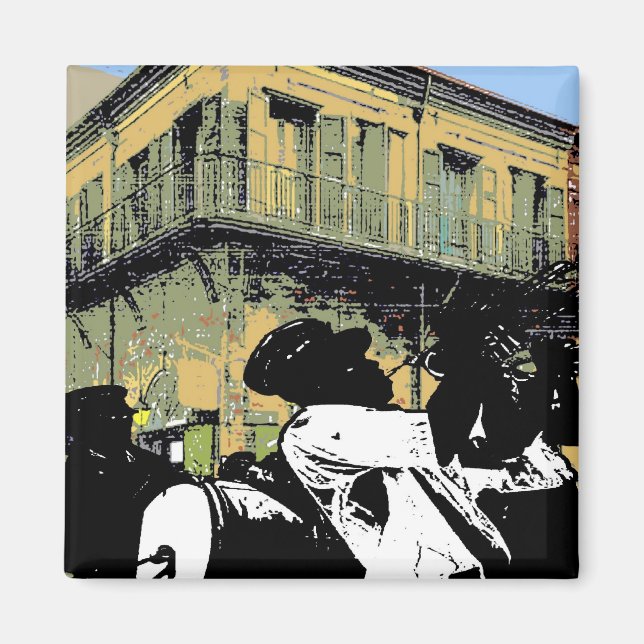 Brass Band, New Orleans Treme French Quarter Music Magnet (Front)