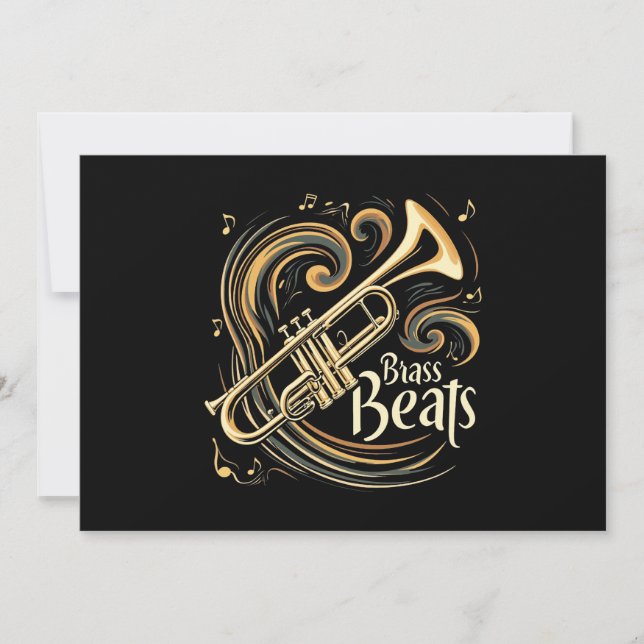 Brass Beats Trumpet Player Groove Invitation (Front)