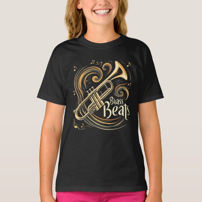 Brass Beats Trumpet Player Groove T-Shirt (Front)