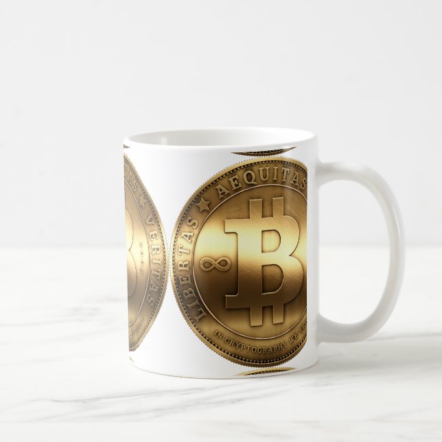 Brass Bitcoin Coffee Mug (Right)