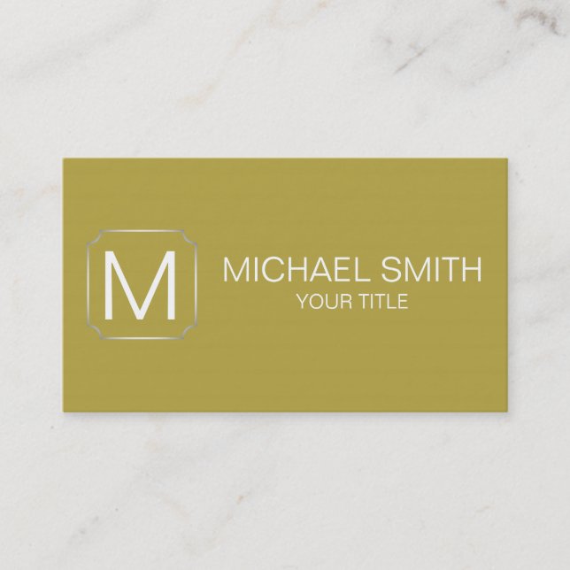 Brass color background business card (Front)