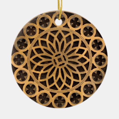 Brass decorated and handcrafted very elegant ceramic ornament