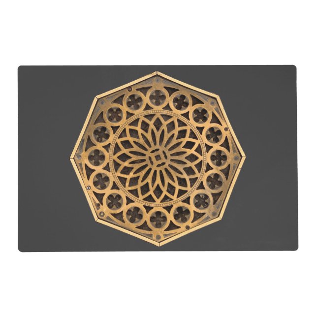 Brass decorated and handcrafted, very elegant placemat (Front)