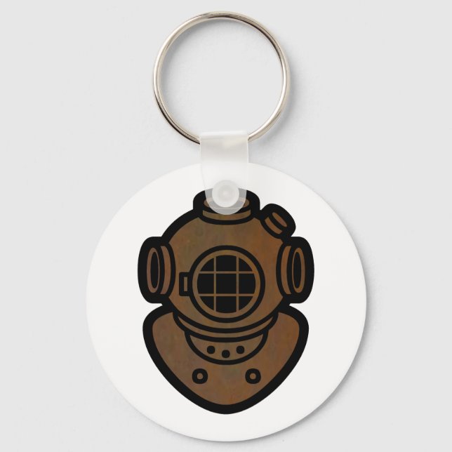Brass Diving Helmet Keychain (Front)