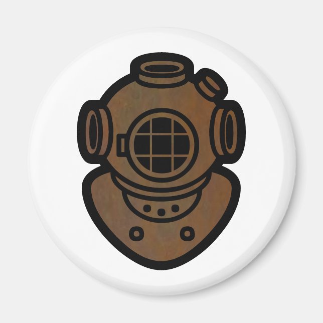 Brass Diving Helmet Magnet (Front)