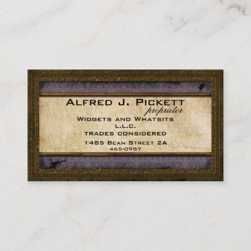 Brass Frame Steampunk Cogs Business Card
