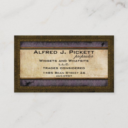 Customizable Brass Frame Steampunk Cogs Business Card