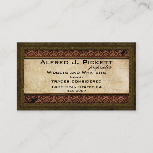 Brass Frame Steampunk Cogs Business Card