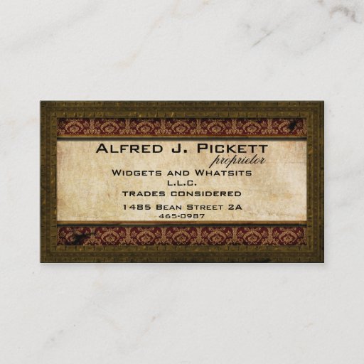 Customizable Brass Frame Steampunk Cogs Business Card