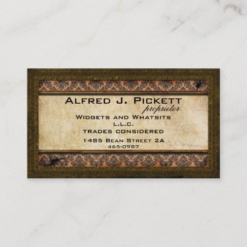 Brass Frame Steampunk Cogs Business Card