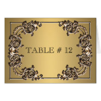 Brass gold ornate table number wedding dinner
