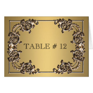 Brass gold ornate  table number wedding dinner