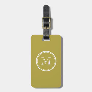 Brass High End Colored Monogrammed Luggage Tag