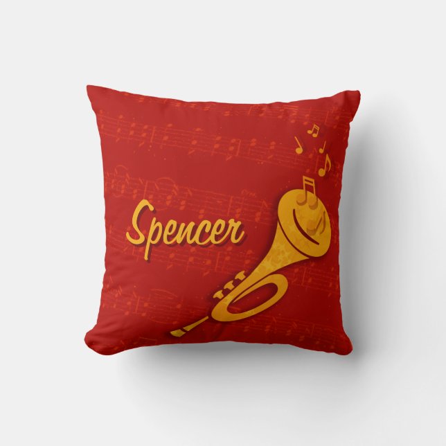 Brass instrument personalized name pillow (Front)