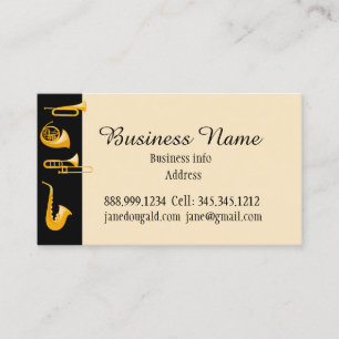 Brass Instruments Musician Music Business Card