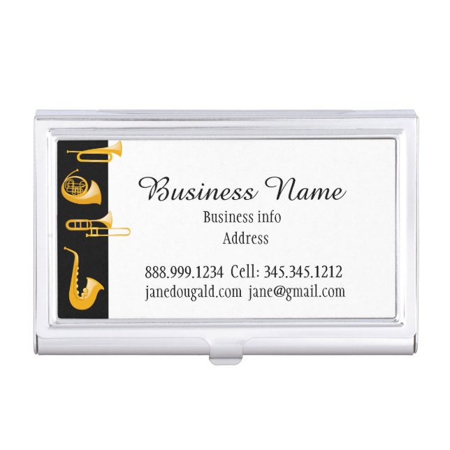 Brass Instruments Musician Music Business Card Case (Front)