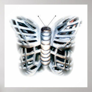 Brass Iron Butterfly Poster