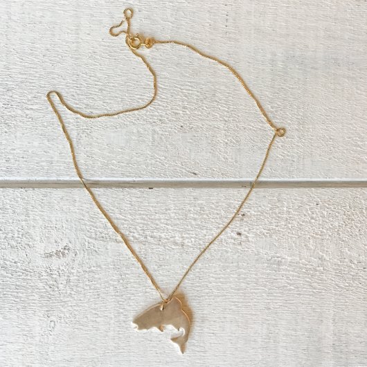 Brass Jumping Trout Necklace (Front)