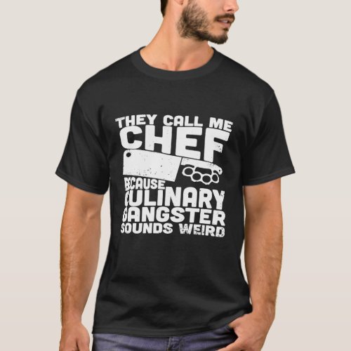 Brass Knuckle Cleaver They Call Me Chef Premium T_Shirt