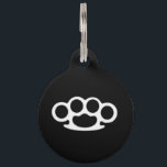 Brass Knuckle Pet ID Tag<br><div class="desc">Is your little bow wow a bruiser? A steel-hearted, red cape cloaked ninja of the night? Well then this tough as nails brass knuckles tag is for your pet! Make sure your little blow thrower knows she's supported and that you understand why she just needs to let loose and get...</div>